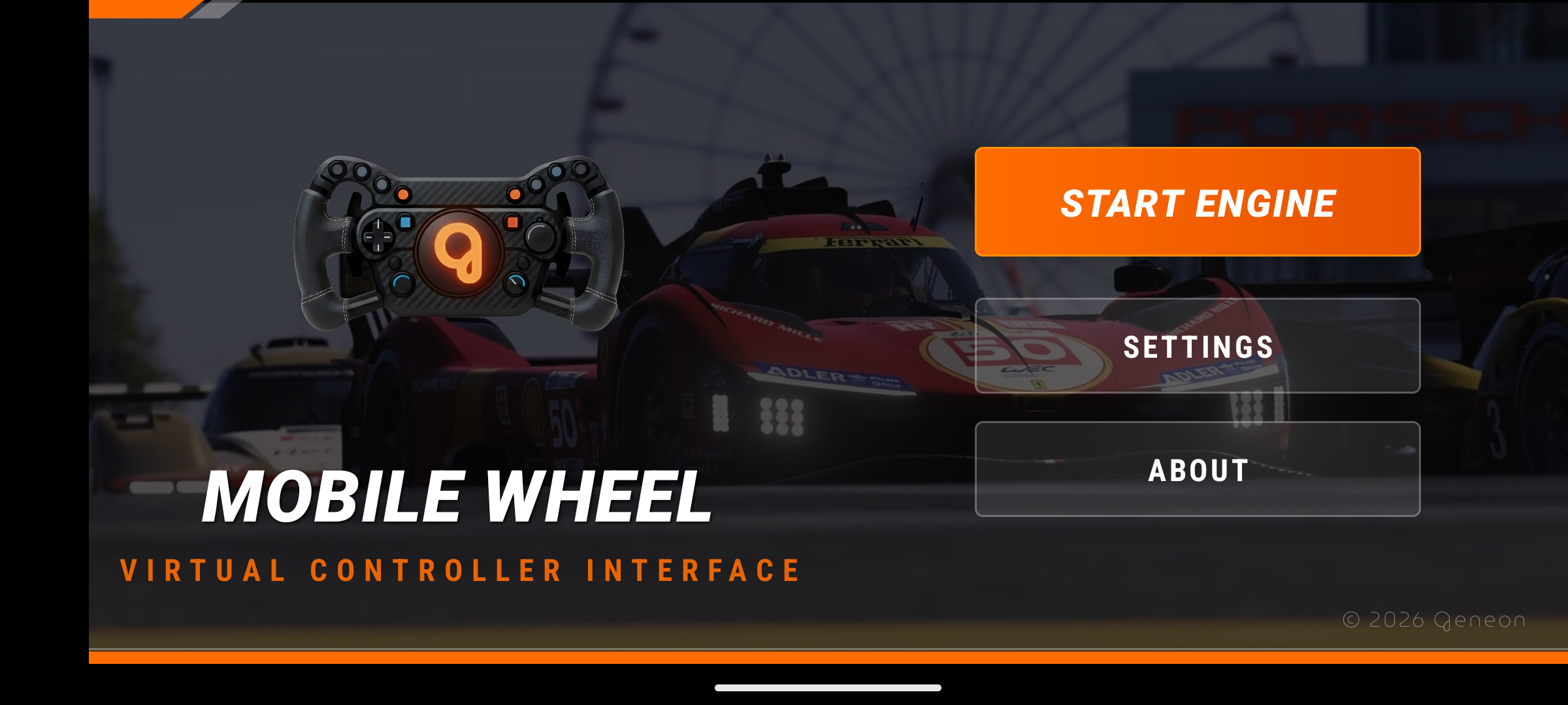 Menu principal de MobilWheel en Android